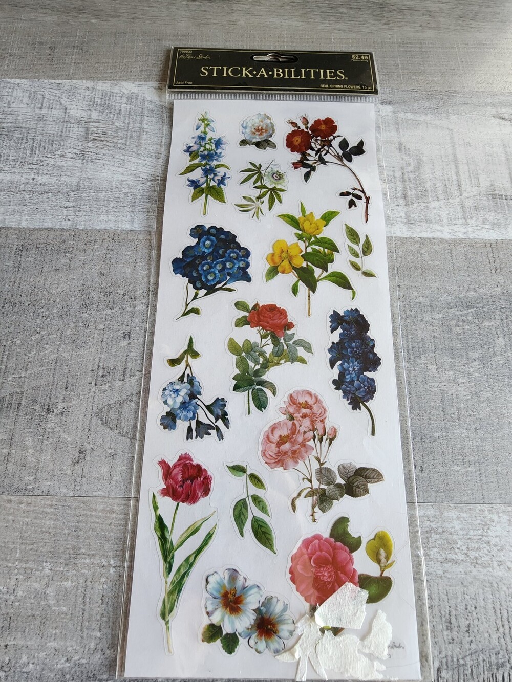 Scrapbook Stickers - Flowers Colorful Garden - The Paper Studio Retired NEW #34